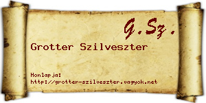 Grotter Szilveszter névjegykártya